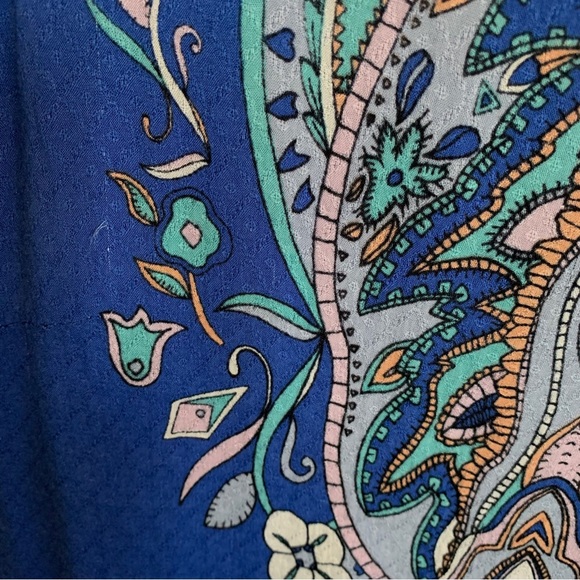 URBAN OUTFITTERS ECOTE GUINEVERA BLUE BACK-LEES MINI DRESS PAISLEY MINI DRESS - Picture 14 of 16